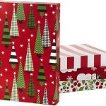 Hallmark Christmas Gift Boxes with Lids in Assorted Designs (Pack of 12: Trees, Stripes, Snowmen, Holly) Red, Green and White Patterned Shirt Boxes for Wrapping Gifts